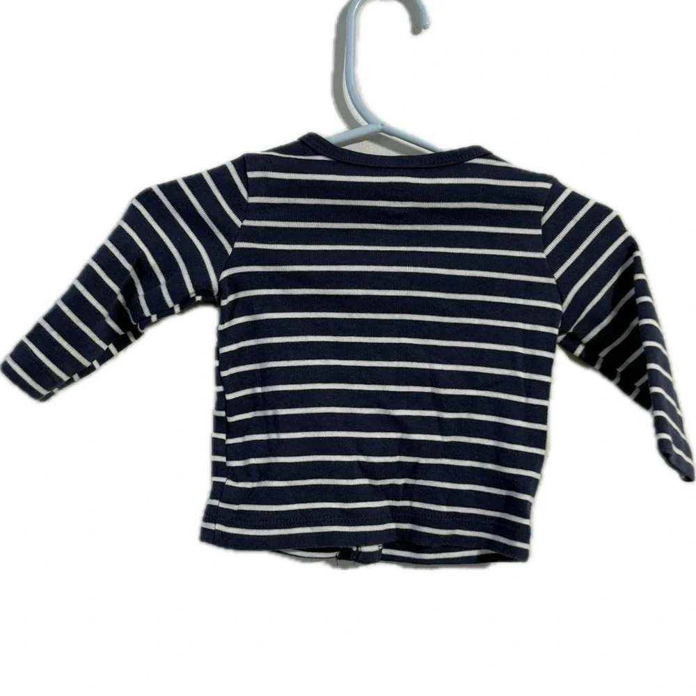Carter's Navy‎ and White Striped Button Down Shirt